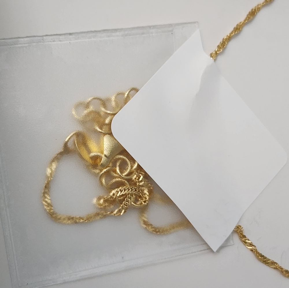 14k Gold on Sterling Silver Cross fixed pendant satellite 16"+2 necklace, NEW! - Picture 8 of 11